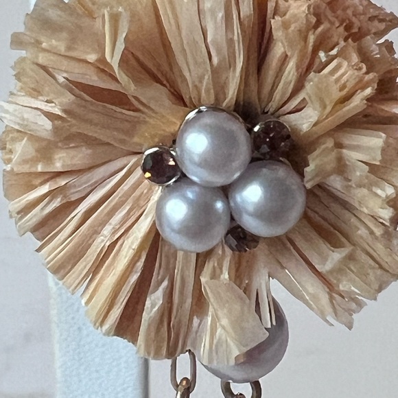 Givenchy Authentic Gold-Tone White Pearl Leverback Chain Dangle Earrings - Picture 8 of 8